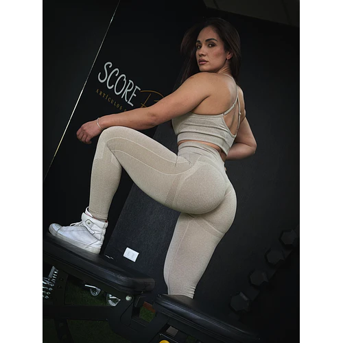 Conjunto Deportivo Beige Jaspeado Largo