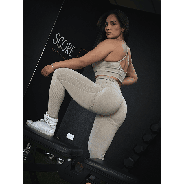 Conjunto Deportivo Beige Jaspeado Largo 1