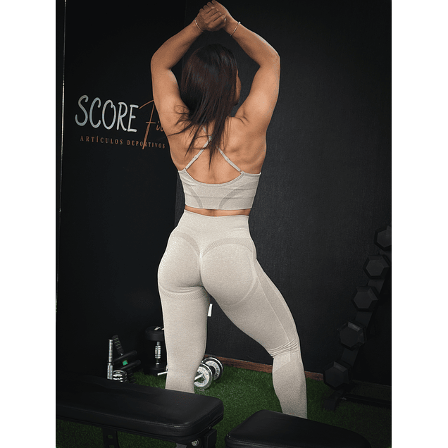 Conjunto Deportivo Beige Jaspeado Largo 3