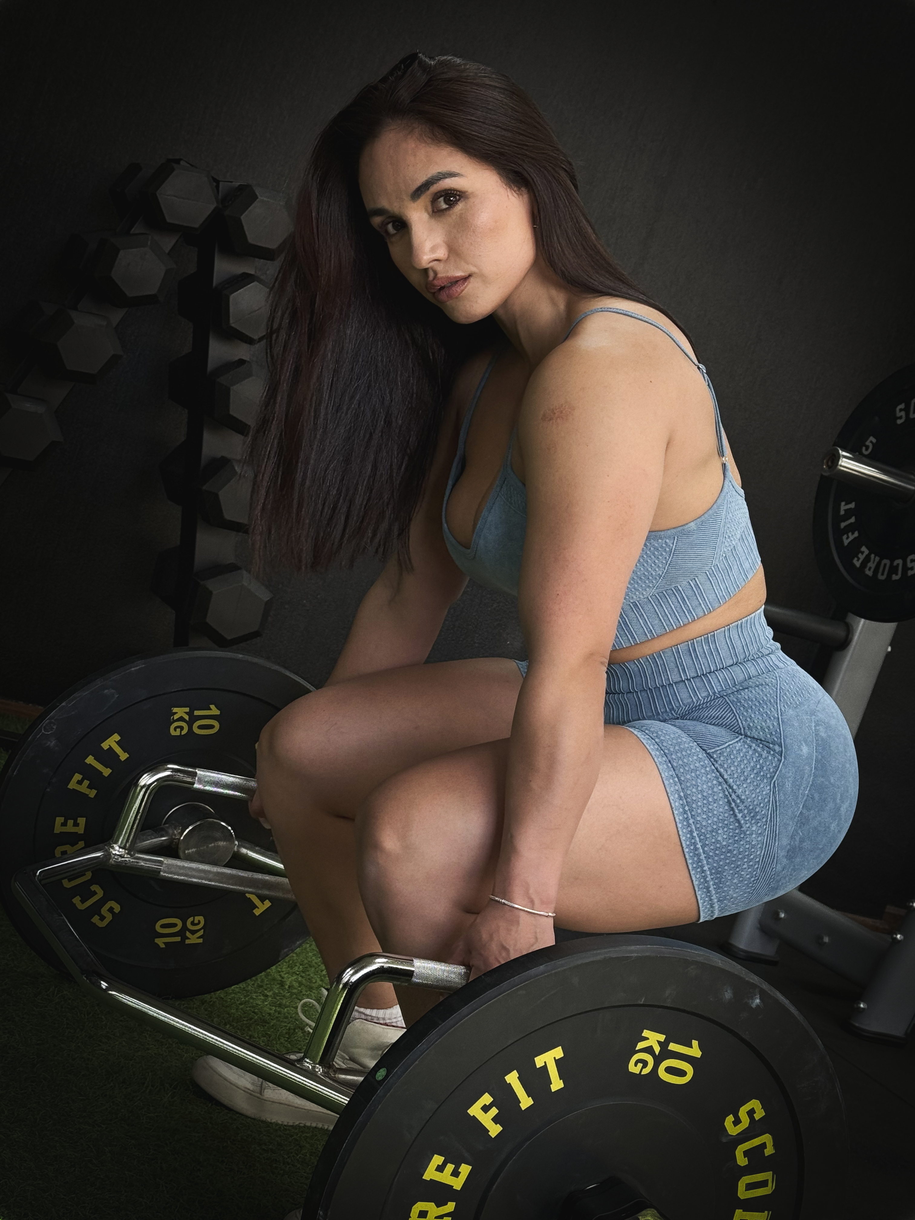 Conjunto Deportivo Celeste Jaspeado 2