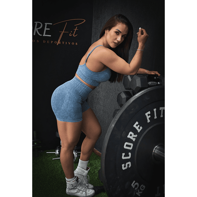 Conjunto Deportivo Celeste Jaspeado 1