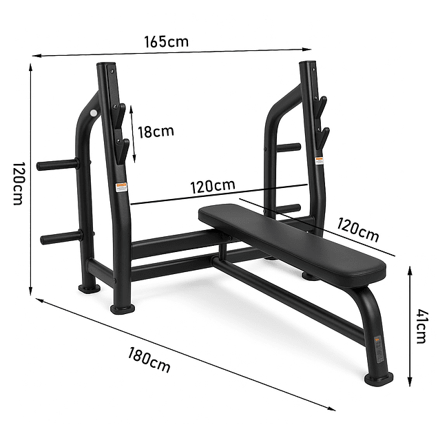 Banco Plano Alto Trafico + Barra 20 Kg + 50 Kg Discos 3