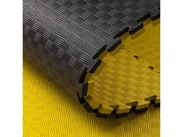 Tatami 100x100x3cm Negro/Amarillo SCORE FIT®