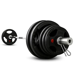 Pack 80 Kg Discos Grip + Barra Olímpica 15 Kg - Miniatura 3