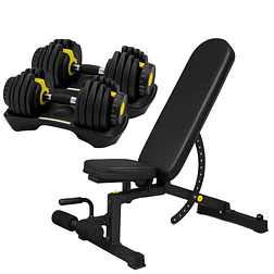 Banco Regulable + Par Mancuernas Ajustables 24 Kg - Miniatura 6