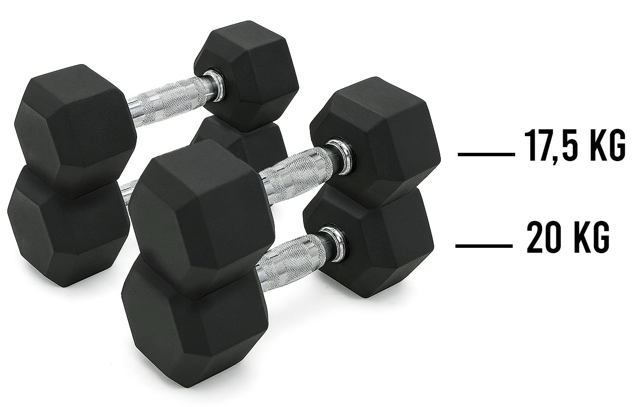 Set 75 Kg Mancuernas Hexagonales + Arm Blaster 2