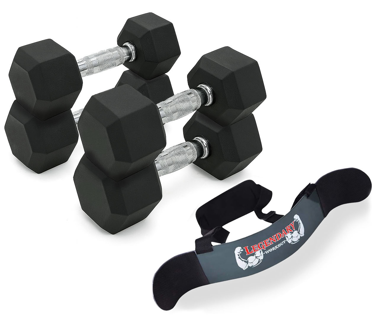 Set 75 Kg Mancuernas Hexagonales + Arm Blaster 1