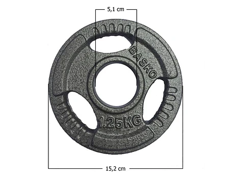 Par Discos Olímpicos Grip 1,25 Kg (triple agarre)