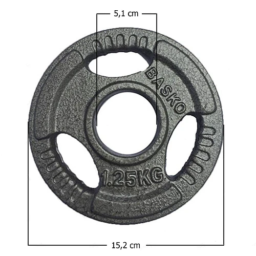 Par Discos Olímpicos Grip 1,25 Kg (triple agarre)