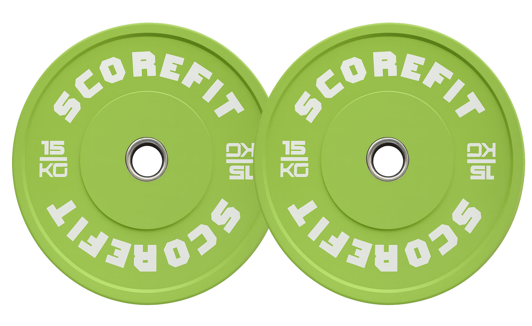 Par Discos Olímpicos Bumper 15 Kg GREEN 2