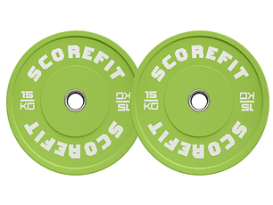 Par Discos Olímpicos Bumper 15 Kg GREEN