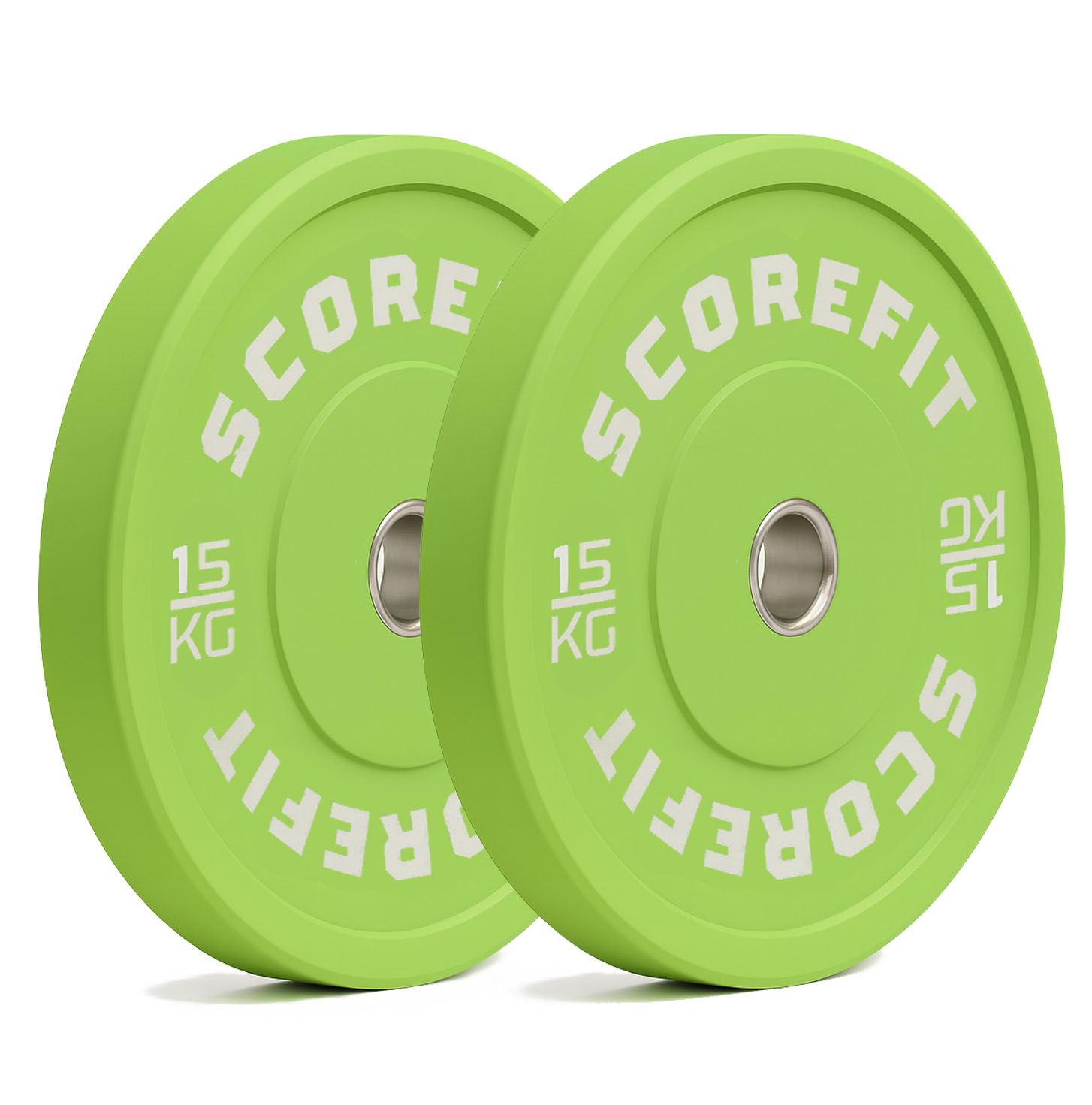 Par Discos Olímpicos Bumper 15 Kg GREEN 1