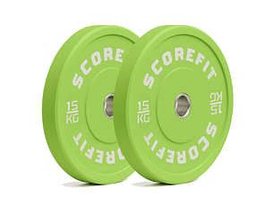 Par Discos Olímpicos Bumper 15 Kg GREEN