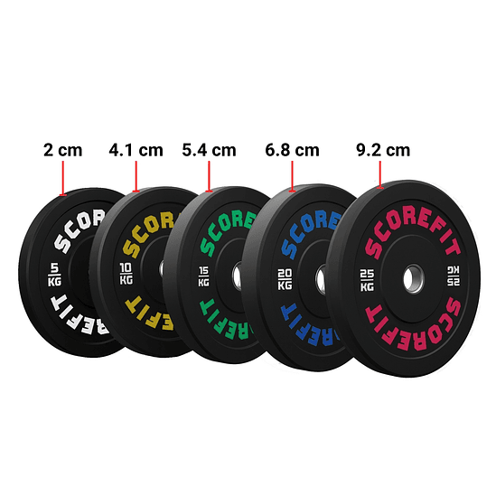Set 120 Kg en Discos Bumper Score Fit® (PREVENTA) 2