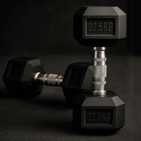 Pack 175 Kg Mancuernas Hexagonales (5 a 20kg) + Rack 3 Niveles 4