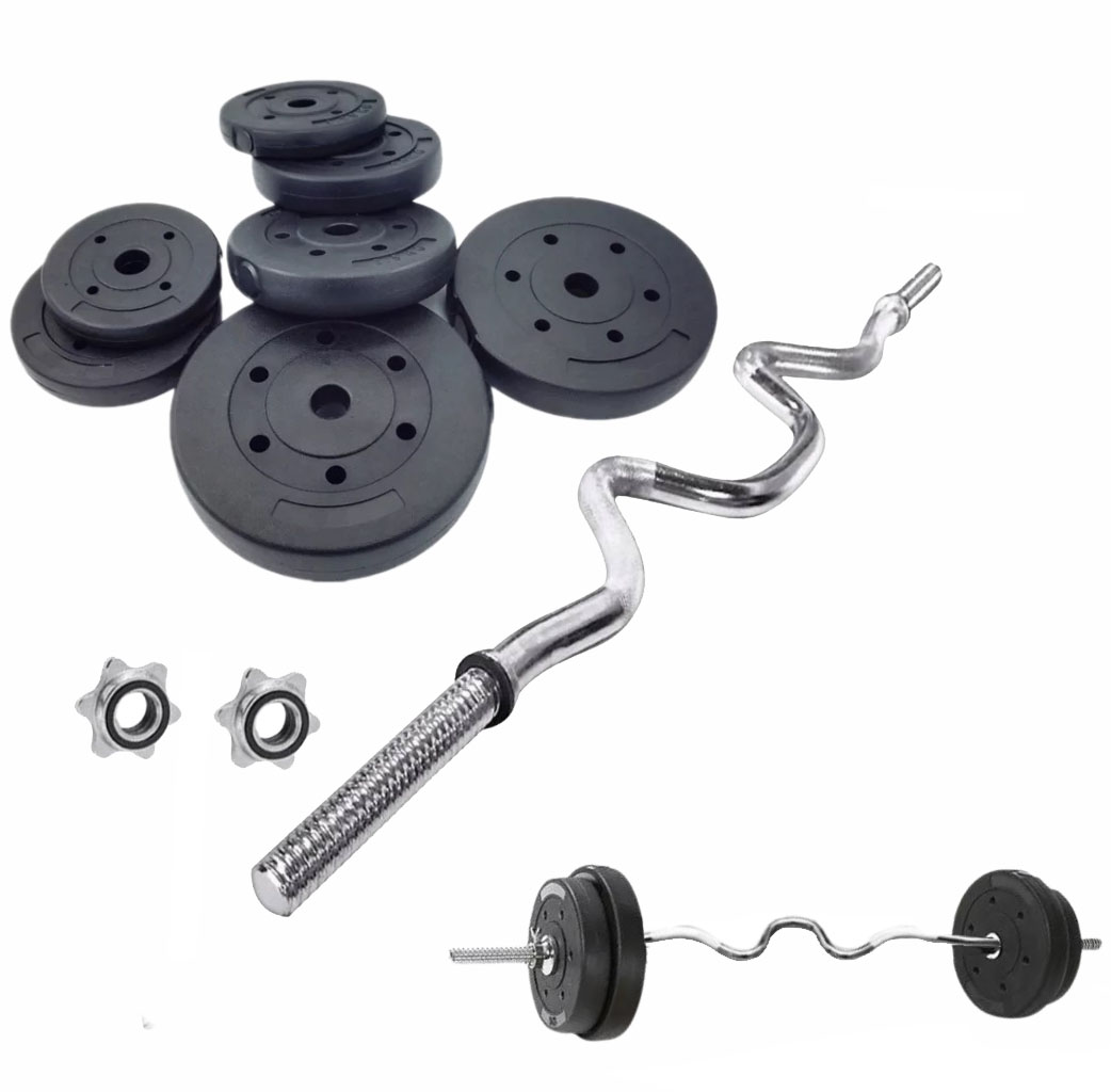 Pack 20 Kg Discos PVC + Barra W 1