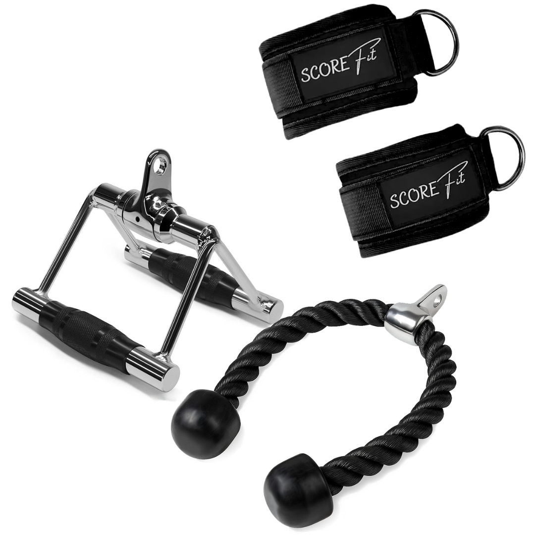 Pack Polea Cuerda + Agarre V + Tobilleras negras SCORE FIT® 1