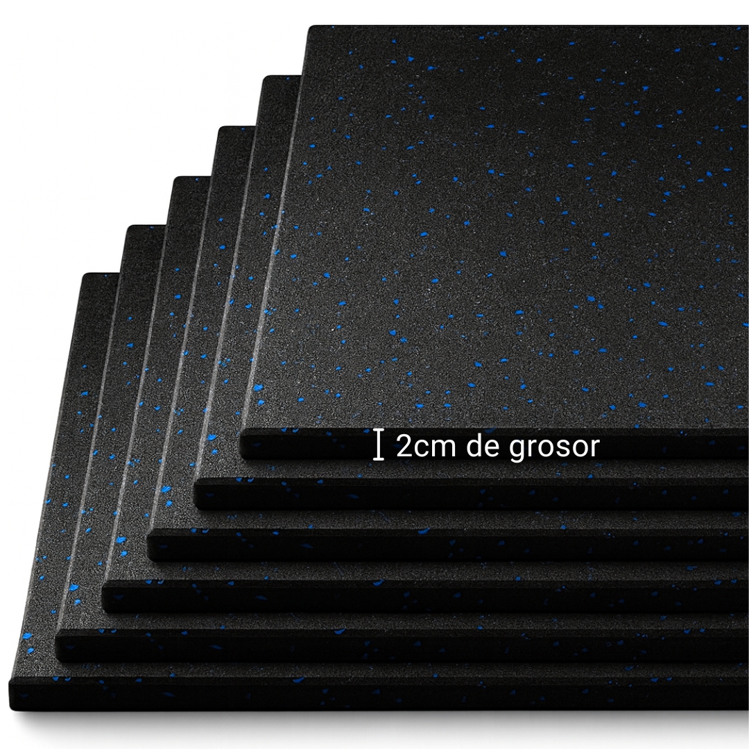 Piso de Caucho 100x100x2cm (Superficie Rugosa) 5