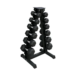 Pack 165 Kg Mancuernas Hexagonales (7.5 a 20kg) + Rack Triangular - Miniatura 1