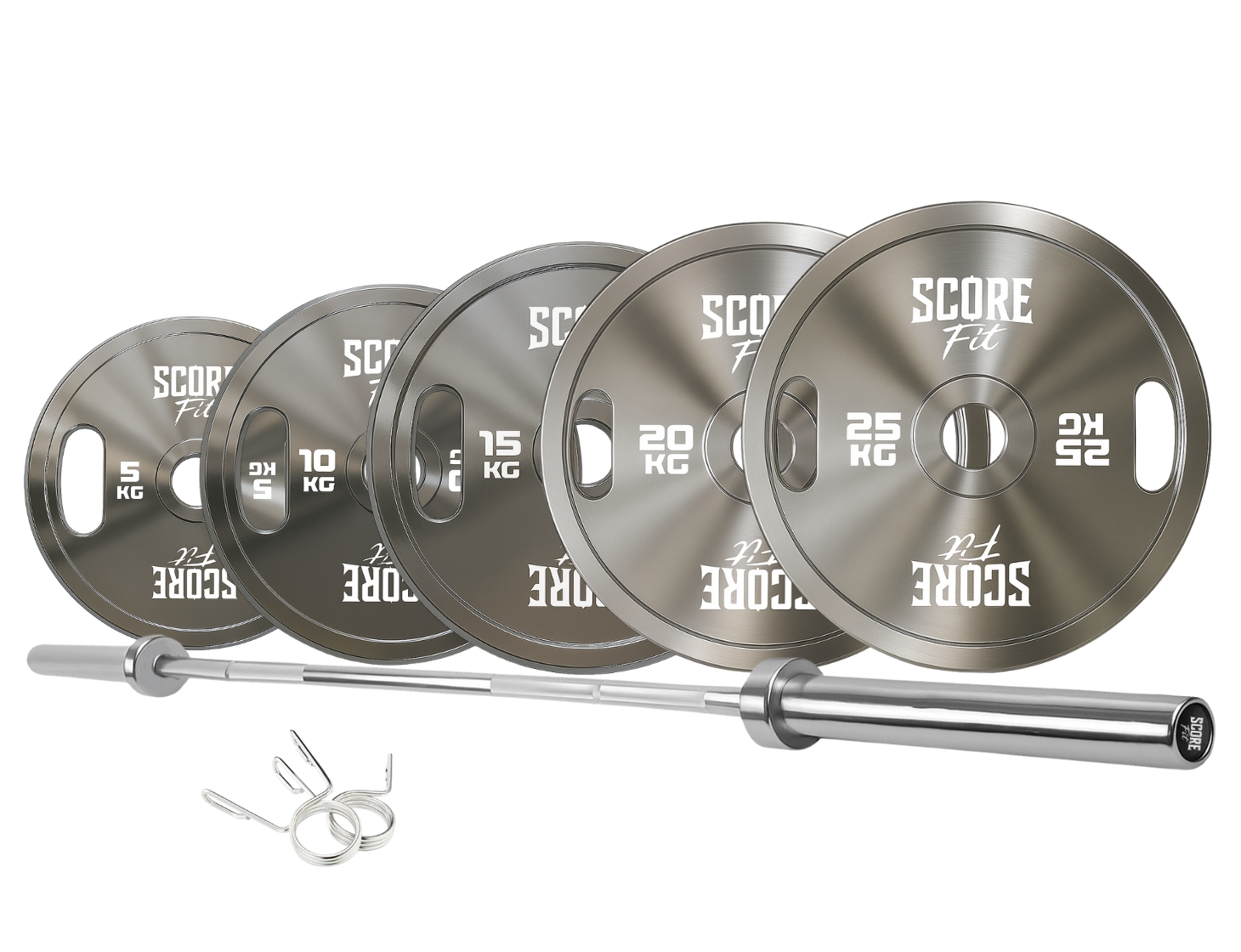 Pack 150 Kg Discos Calibrados Powerlifting + Barra Olímpica 20 Kg 1