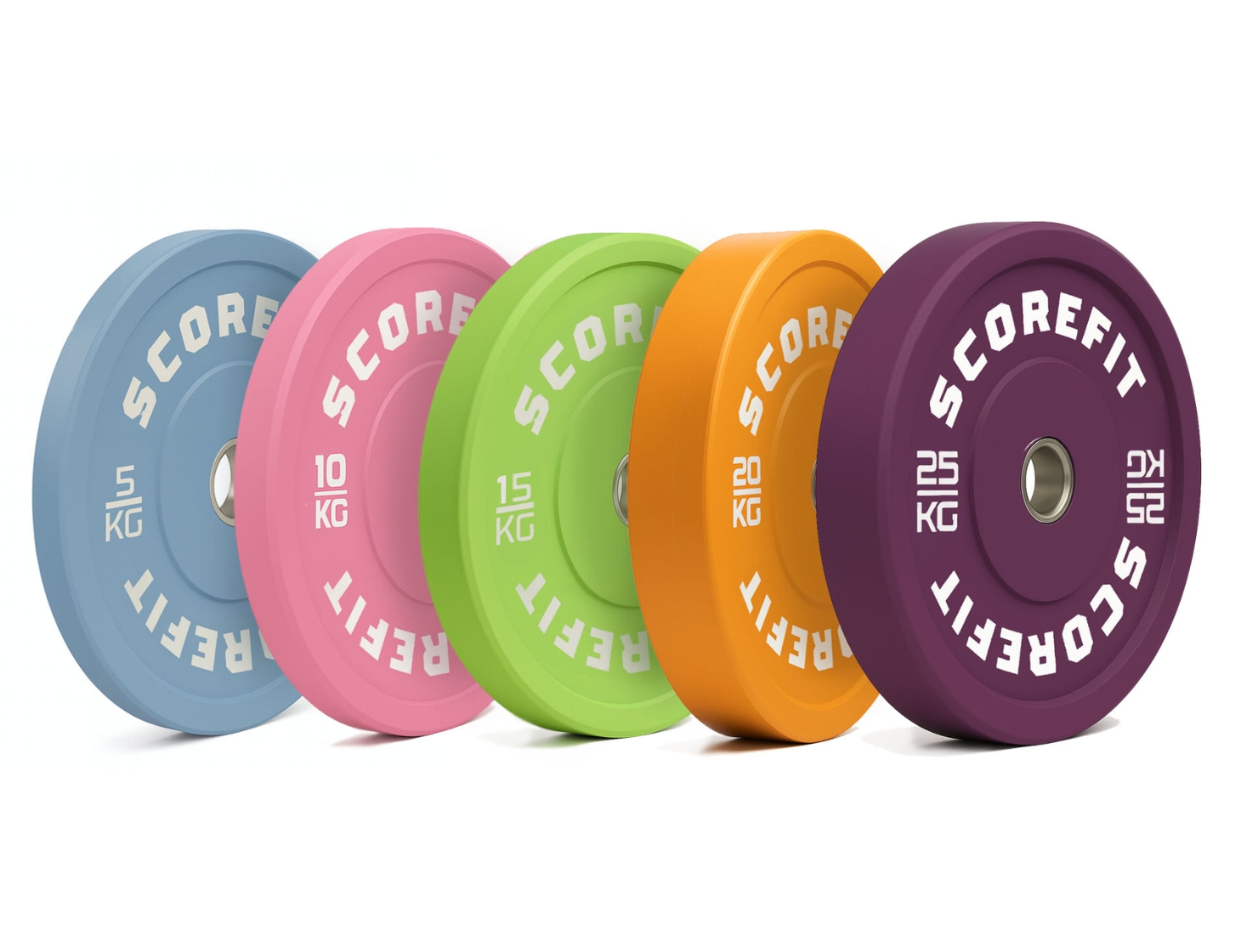 Set 150 Kg en Discos Bumper COLORS 1