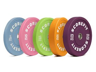 Set 150 Kg en Discos Bumper COLORS