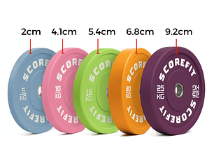 Set 150 Kg en Discos Bumper COLORS