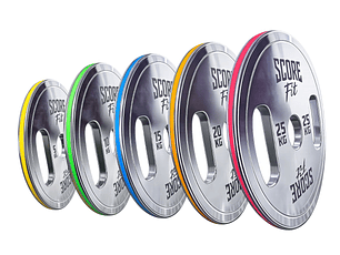 Set 150 Kg Discos Calibrados Powerlifting SCORE FIT®