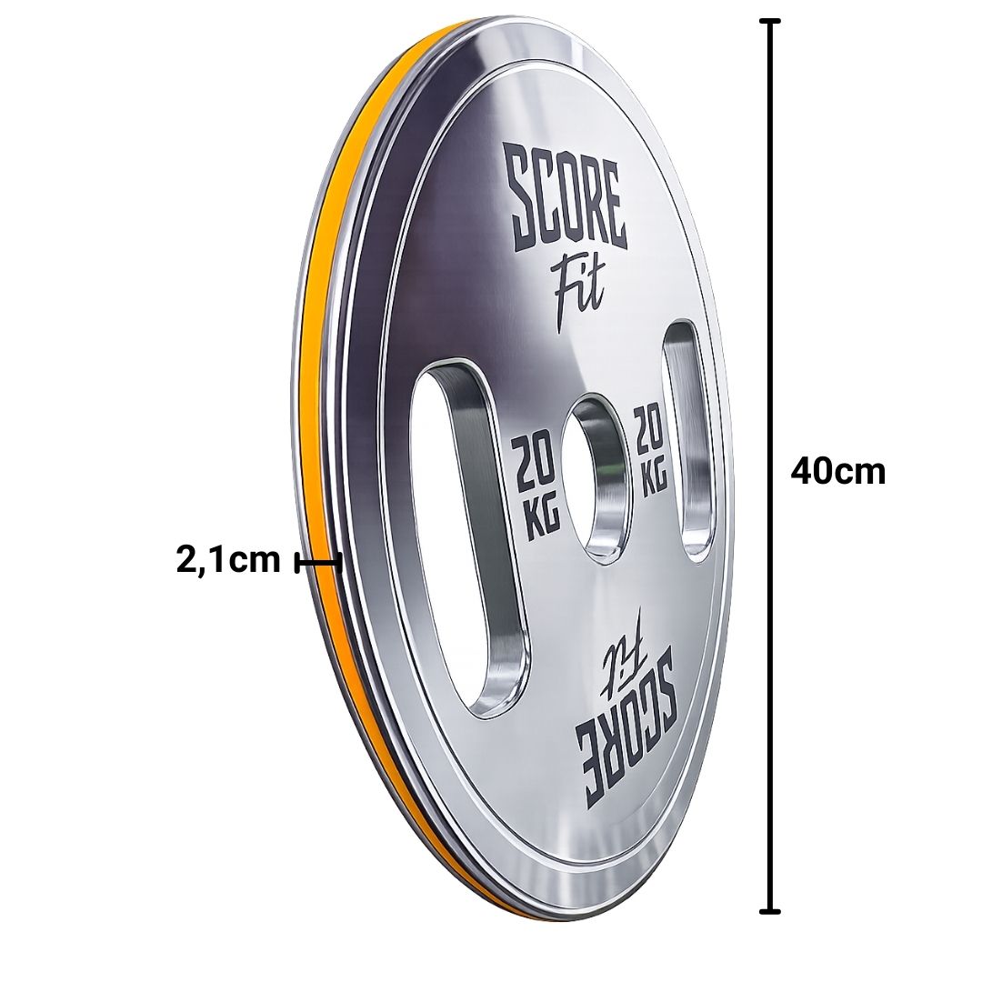 Par Discos Calibrados Powerlifting 20 Kg SCORE FIT® 2