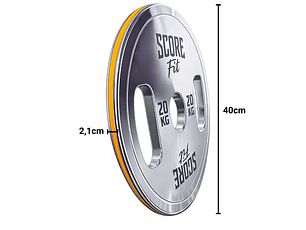 Par Discos Calibrados Powerlifting 20 Kg SCORE FIT®