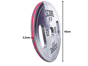 Par Discos Calibrados Powerlifting 25 Kg SCORE FIT®