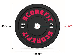 Par Discos Olímpicos Bumper 25 Kg SCORE FIT®