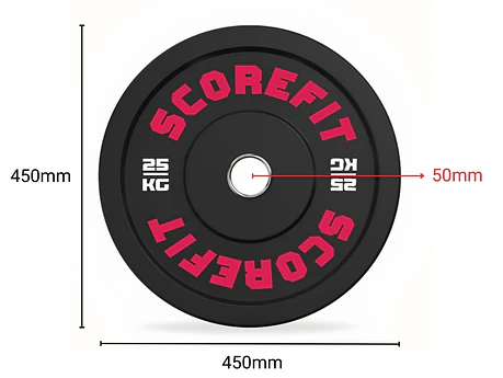 Par Discos Olímpicos Bumper 25 Kg SCORE FIT®