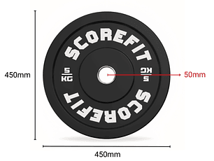 Par Discos Olímpicos Bumper 5 Kg SCORE FIT®