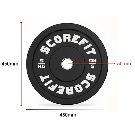 Par Discos Olímpicos Bumper 5 Kg SCORE FIT®