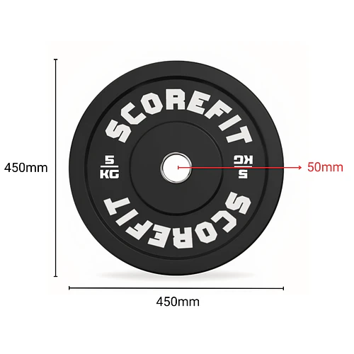 Par Discos Olímpicos Bumper 5 Kg SCORE FIT®
