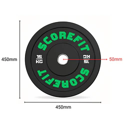 Par Discos Olímpicos Bumper 15 Kg SCORE FIT® - Miniatura 2