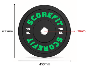 Par Discos Olímpicos Bumper 15 Kg SCORE FIT®
