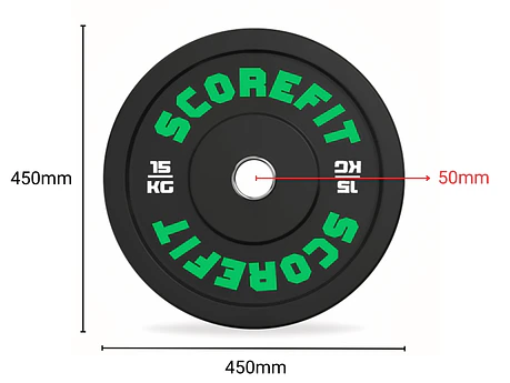 Par Discos Olímpicos Bumper 15 Kg SCORE FIT®