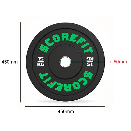 Par Discos Olímpicos Bumper 15 Kg SCORE FIT®