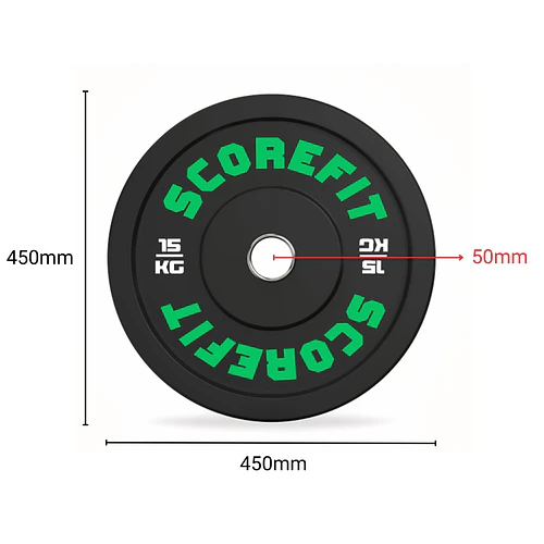 Par Discos Olímpicos Bumper 15 Kg SCORE FIT®