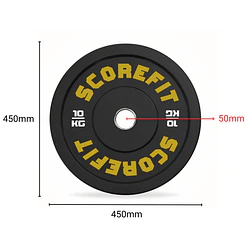 Par Discos Olímpicos Bumper 10 Kg SCORE FIT® - Miniatura 2