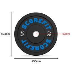 Par Discos Olímpicos Bumper 20 Kg SCORE FIT® - Miniatura 2