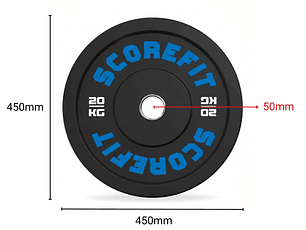 Par Discos Olímpicos Bumper 20 Kg SCORE FIT®