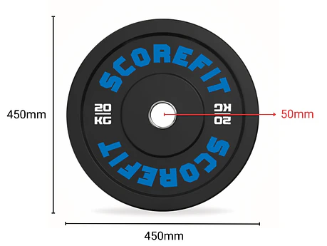 Par Discos Olímpicos Bumper 20 Kg SCORE FIT®