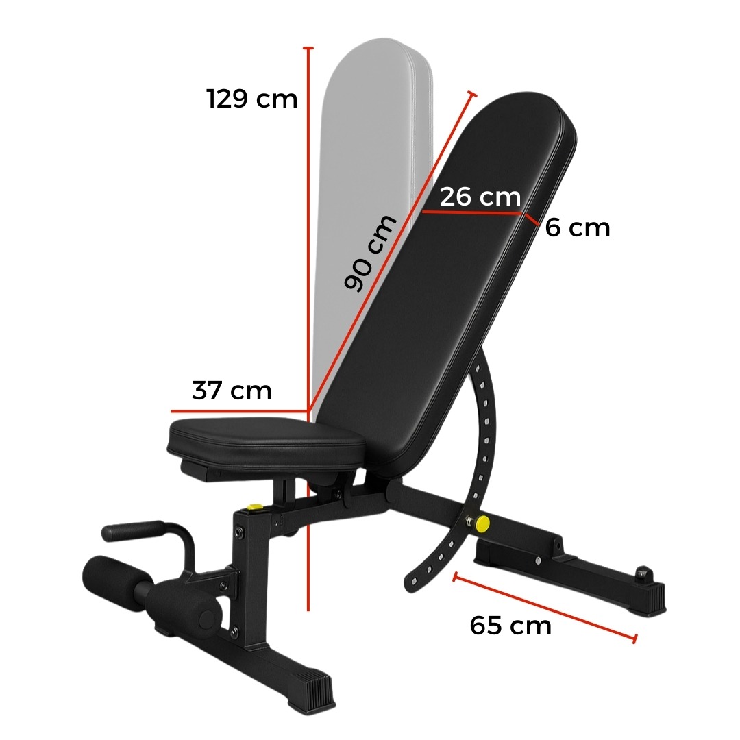 Rack Squat Plegable + Banco + Barra 20kg + 50kg Discos 4