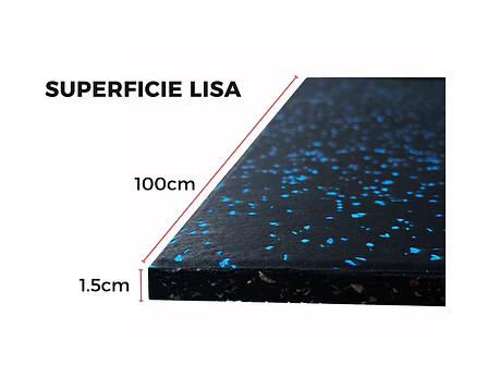 Piso de Caucho 100x100x1.5cm (Superficie Lisa Blue)