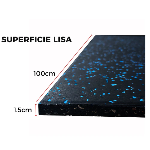 Piso de Caucho 100x100x1.5cm (Superficie Lisa Blue)
