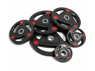 PREVENTA - Pack 150 Kg Discos Grip Pro + Barra Olímpica 20 Kg