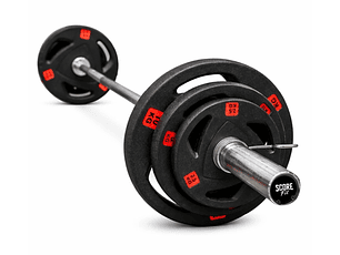 PREVENTA - Pack 150 Kg Discos Grip Pro + Barra Olímpica 20 Kg